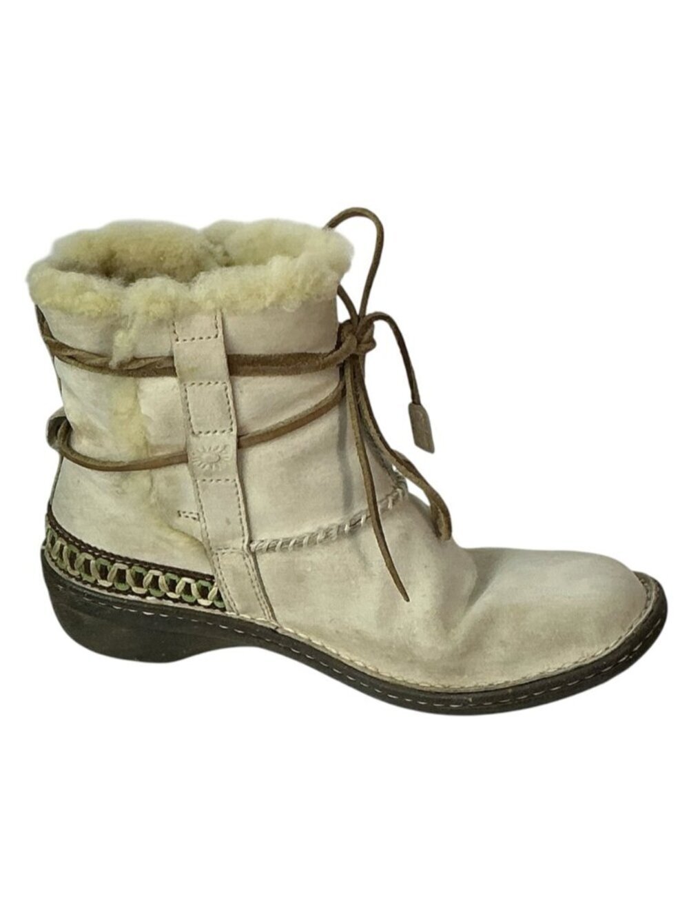 UGG Australia Ankle Boots Womens Cove Suede Leather 5178 Beige Cream US size 9 - Picture 10 of 16
